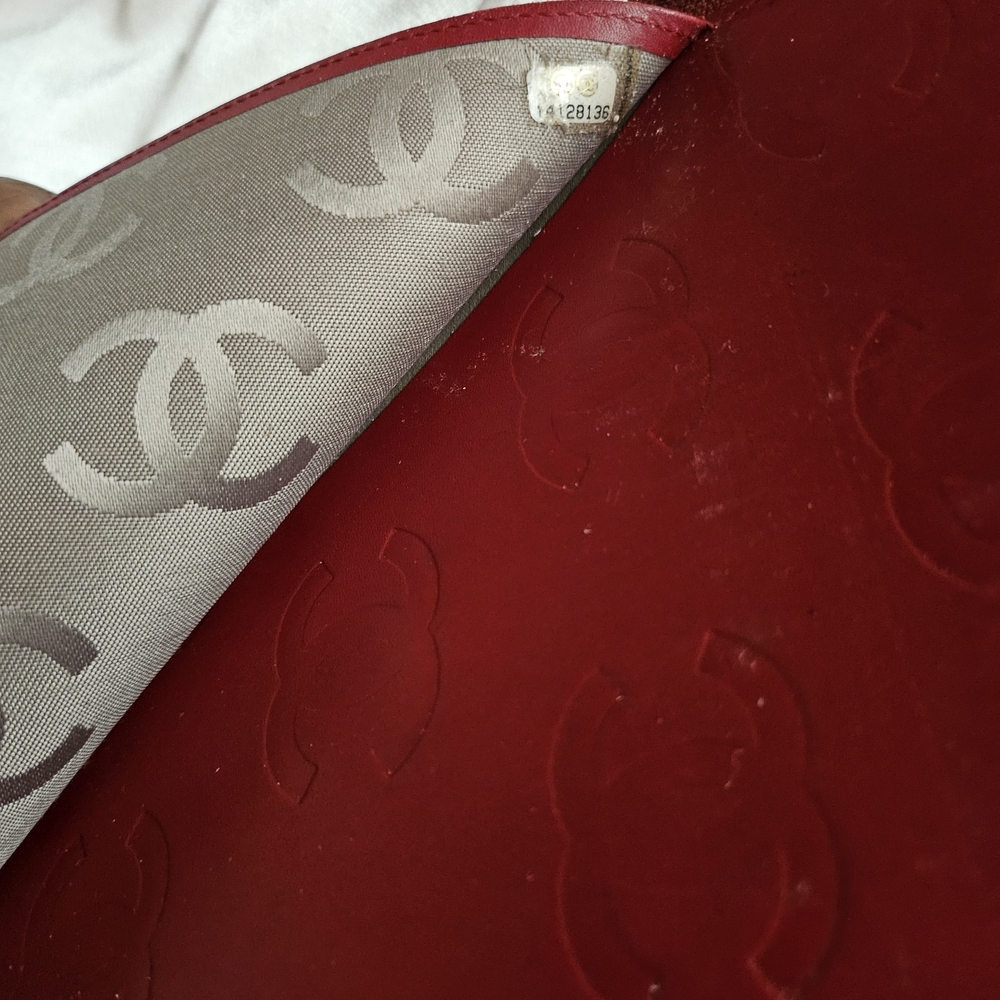 Authentic Chanel Rare Dark Red Cambon Large Zip Notebook Agenda - Picture 5 of 9